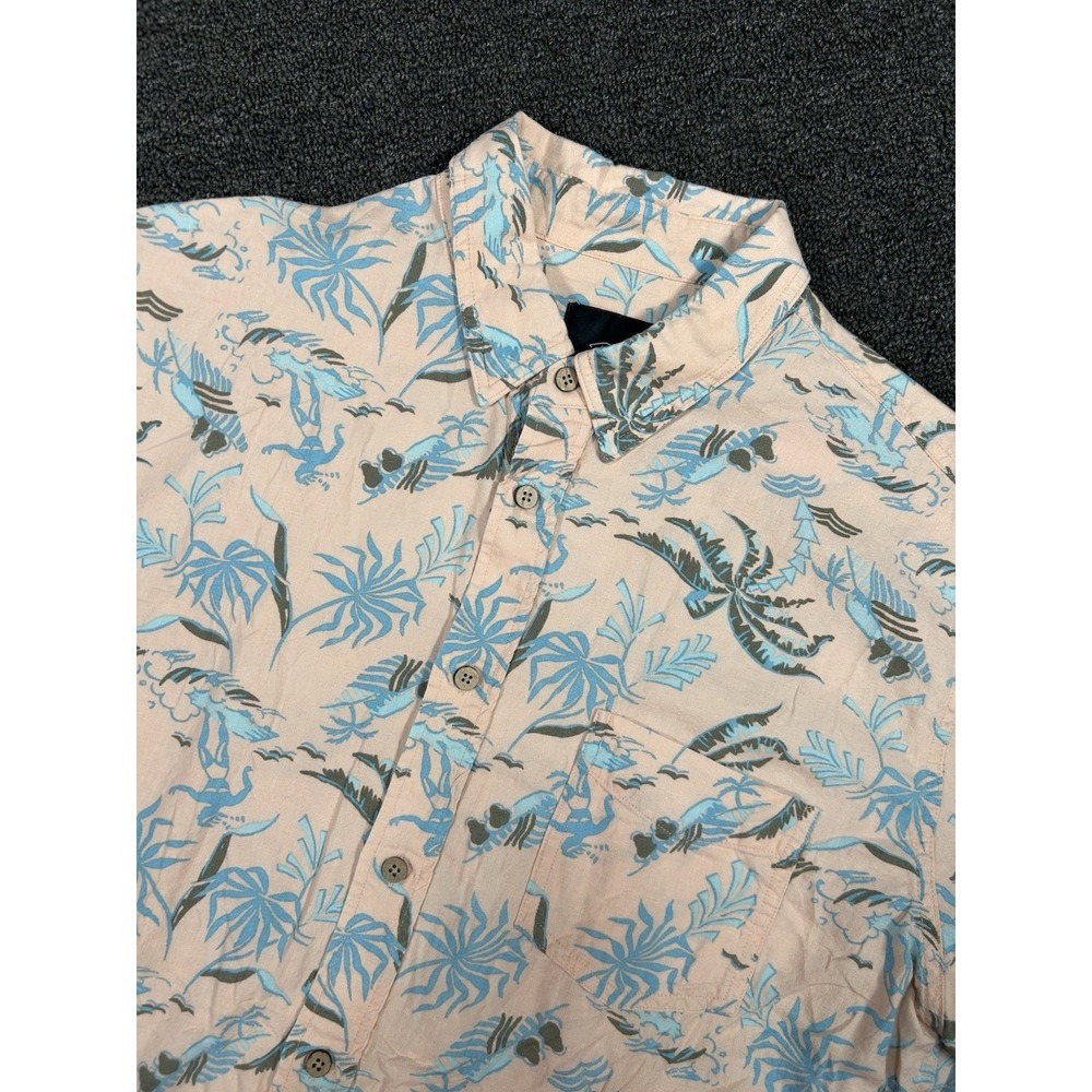 Rails Carson Shirt‎ Men's Large Peach Button Up Floral Beach Linen Hawaiian S/S